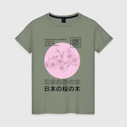 Женская футболка хлопок Sakura in Japanese style