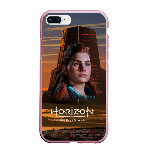 Чехол для iPhone 7Plus/8 Plus матовый Horizon   forbidden west, цвет розовый