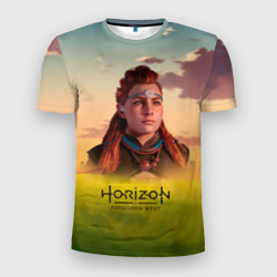 Мужская футболка 3D Slim Horizon forbidden west   Aloy