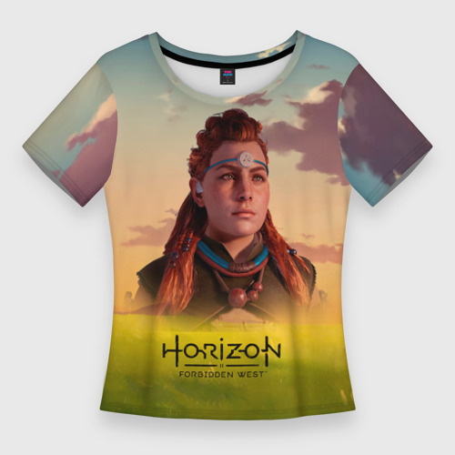 Женская футболка 3D Slim Horizon forbidden west   Aloy, цвет 3D печать
