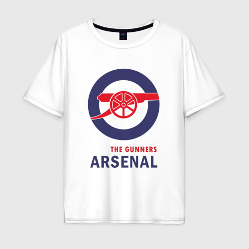 Мужская футболка хлопок Oversize Arsenal The Gunners, цвет белый