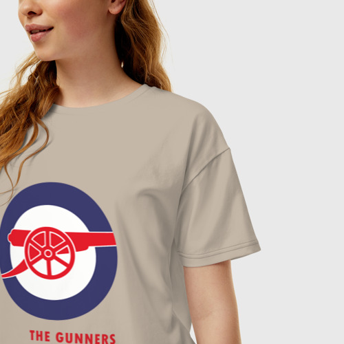 Женская футболка хлопок Oversize с принтом Arsenal The Gunners, фото на моделе #1
