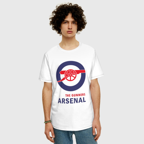 Мужская футболка хлопок Oversize Arsenal The Gunners, цвет белый - фото 3