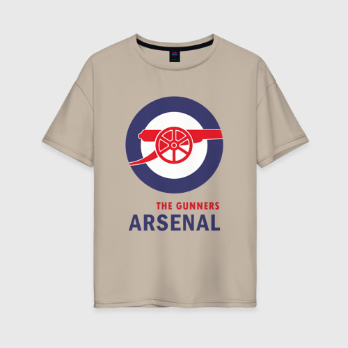 Женская футболка хлопок Oversize с принтом Arsenal The Gunners, вид спереди #2