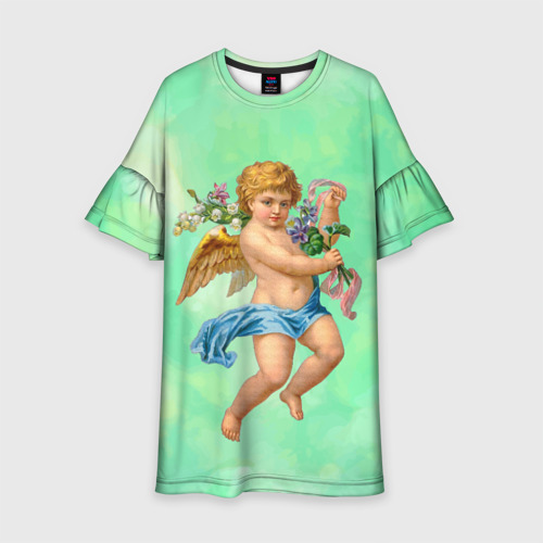 Детское платье 3D с принтом Ангел \ Святой, вид спереди #2