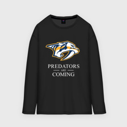 Мужской лонгслив oversize хлопок Nashville Predators are Coming Нэшвилл Предаторз