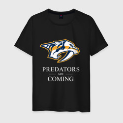 Nashville Predators are Coming Нэшвилл Предаторз – Мужская футболка хлопок с принтом купить со скидкой в -20%