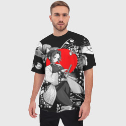 Мужская футболка oversize 3D Шинобу Кочо - бабочка - фото 2
