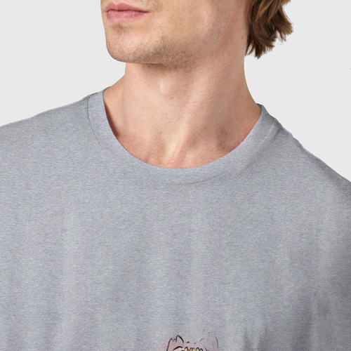 Мужская футболка хлопок с принтом Нежные розовые цветы, фото #4