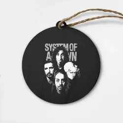 Деревянная игрушка круг System of a Down рок группа