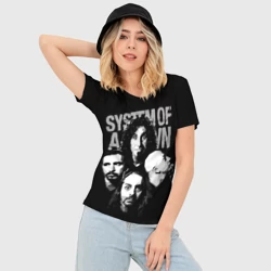 Женская футболка 3D Slim System of a Down рок группа - фото 2