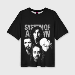Женская футболка oversize 3D System of a Down рок группа