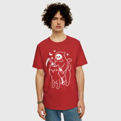 Мужская футболка хлопок Oversize Всадник котопокалипсиса - фото 2