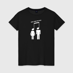 Music connecting people – Женская футболка хлопок с принтом купить со скидкой в -20%