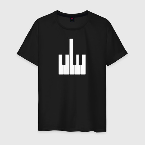 Мужская футболка хлопок Piano Fuck, цвет черный