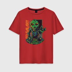 Женская футболка хлопок Oversize Инопланетянин DJ