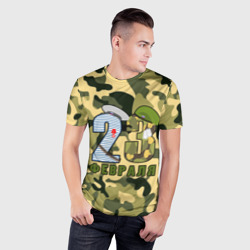 Мужская футболка 3D Slim Сильные подарки ко Дню Защитника Отечества - фото 2