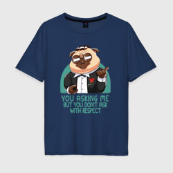 Мопс в костюме – Мужская футболка хлопок Oversize с принтом купить со скидкой в -16%