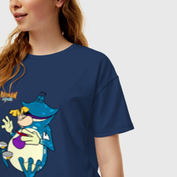 Женская футболка хлопок Oversize Globox и Rayman - фото 2