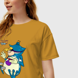 Женская футболка хлопок Oversize Globox and  Rayman - фото 2