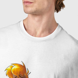 Футболка с принтом Уставший Rayman для мужчины, вид на модели спереди №4. Цвет основы: белый