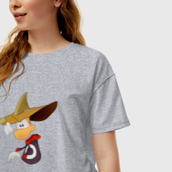 Женская футболка хлопок Oversize Rayman в шляпе - фото 2