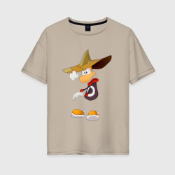 Женская футболка хлопок Oversize Rayman в шляпе