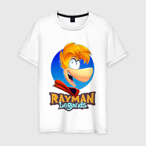Мужская футболка из хлопка с принтом Веселый Rayman, вид спереди №1