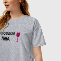 Женская футболка хлопок Oversize Полусладкая Анна - фото 2