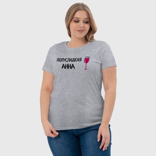 Женская футболка хлопок Полусладкая Анна, цвет меланж - фото 6