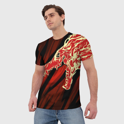 Мужская футболка 3D с принтом Howl - Вой, фото на моделе #1