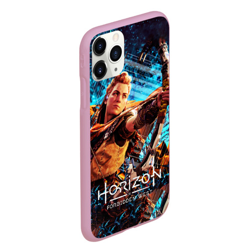 Чехол для iPhone 11 Pro Max матовый Horizon Forbidden West - Элой арт, цвет розовый - фото 3