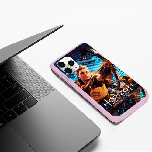 Чехол для iPhone 11 Pro Max матовый Horizon Forbidden West - Элой арт, цвет розовый - фото 5