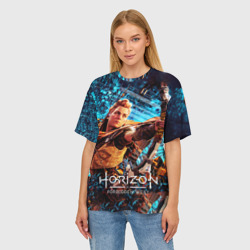 Женская футболка oversize 3D Horizon Forbidden West - Элой арт - фото 2