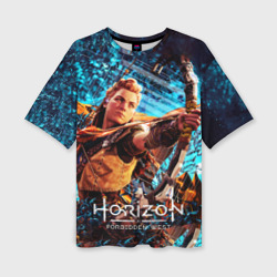 Женская футболка oversize 3D Horizon Forbidden West - Элой арт