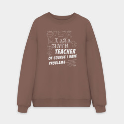 Мужской свитшот oversize без начеса хлопок Я учитель математики, конечно, у меня есть проблемы