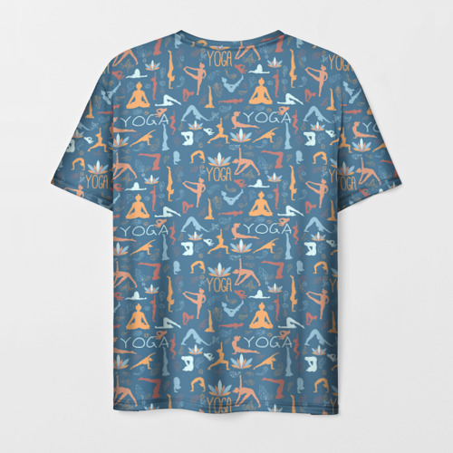 Мужская футболка 3D с принтом Йога, Гимнастика, Медитация, вид сзади #1