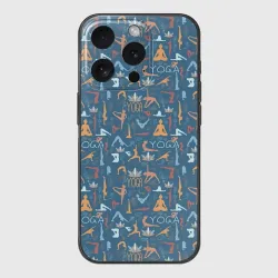 Чехол для iPhone 15 Pro силиконовый с защитой камеры Йога, Гимнастика, Медитация
