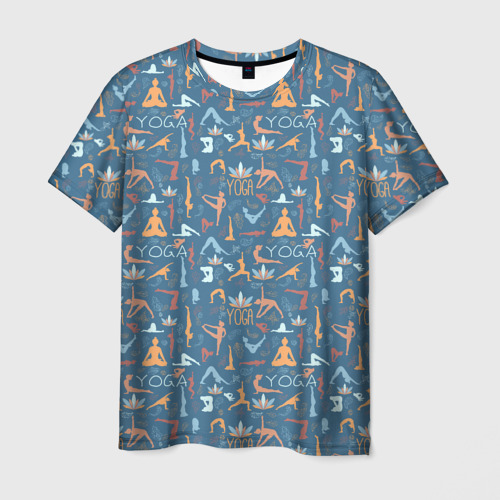 Мужская футболка 3D с принтом Йога, Гимнастика, Медитация, вид спереди #2
