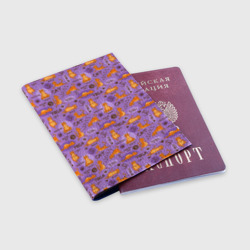 Обложка для паспорта матовая кожа Кошачья Йога - фото 2