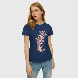 Женская футболка хлопок Весна Цветущая сакура Japan - фото 2