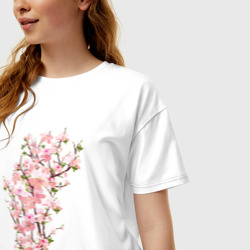 Женская футболка хлопок Oversize Весна / Цветущая сакура / Japan - фото 2