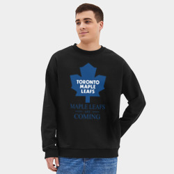 Мужской свитшот oversize без начеса хлопок Toronto Maple Leafs are coming Торонто Мейпл Лифс - фото 2