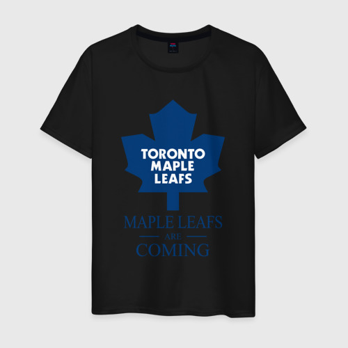 Мужская футболка хлопок Toronto Maple Leafs are coming Торонто Мейпл Лифс, цвет черный