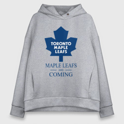 Женское худи Oversize хлопок Toronto Maple Leafs are coming Торонто Мейпл Лифс