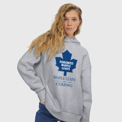 Женское худи Oversize хлопок Toronto Maple Leafs are coming Торонто Мейпл Лифс - фото 2