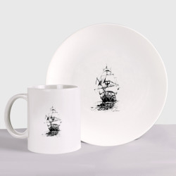 Набор: тарелка + кружка Pacific ocean Frigate