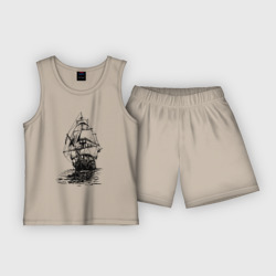 Детская пижама с шортами хлопок Pacific ocean Frigate