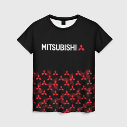 Женская футболка 3D Mitsubishi half pattern