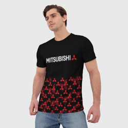 Мужская футболка 3D Mitsubishi half pattern - фото 2